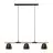 Nordlux Theo 3-Rail Pendelarmatuur Metaal en Hout Zwart | Geschikt voor 3x GU10