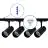 Bright Choice Complete Set 1-Fase Rail 1 Meter Zwart | incl. 4x Spot + GU10 2700K 3W Dimbaar + Eindkap, Voedingsconnector