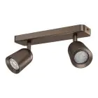 Eglo Plafond Spot Camaldoli Staal Messing | Geschikt voor 2x GU10